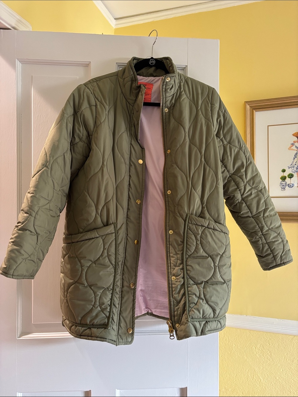 J. Crew Olive Green Quilted Puffer Jacket